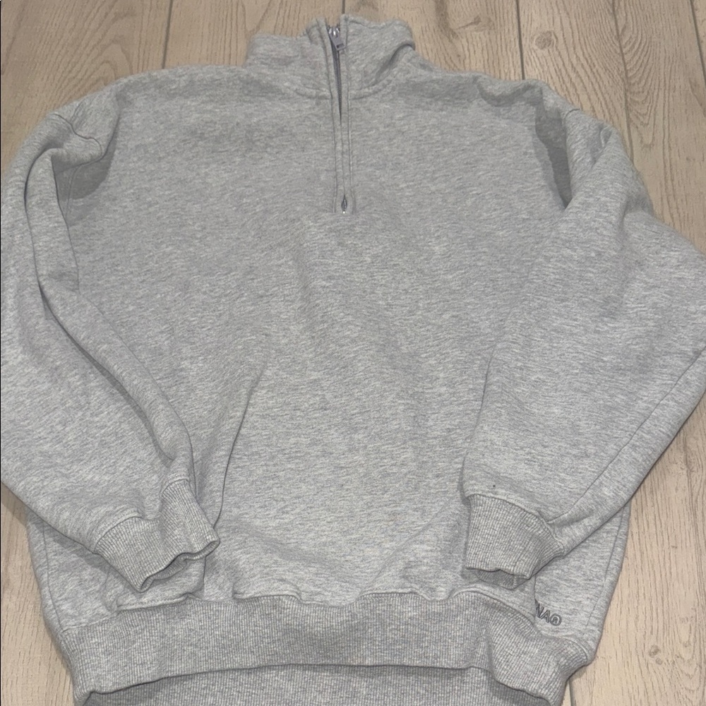 TNA Men's Light Heather Gray Zip Mock Neck Sweater